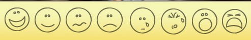 pain faces in a row